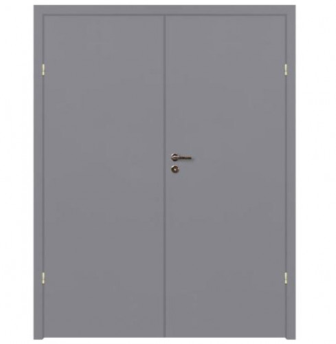 Дверь серая двупольная крашеная с притвором (в комплекте) М8*21 Олови