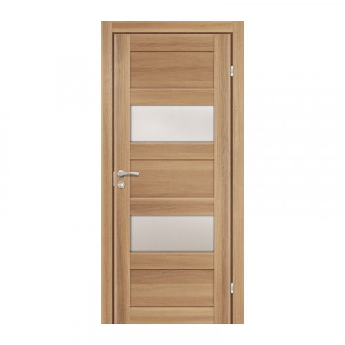 Дверь из экошпона с притвором со стеклом М9 820х2000мм Аризона 2 дуб золотистый Олови