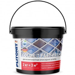 Затирка эпоксидная Серебристо-серая 2кг Plitonit Colorit Fast Premium