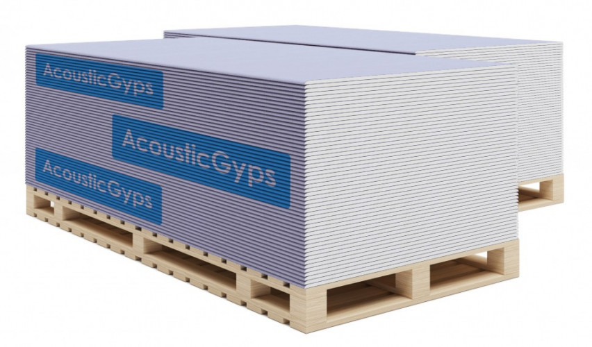 Гипсокартон ГКЛЗ АкустикГипс 2000х1200х12.5 звукоизоляционный, ТехноСонус