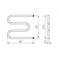Полотенцесушитель М-образный 1" 600х500х1,5 мм Alliance ГН000092