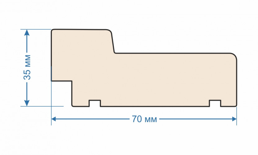 Дверная коробка стоевая 2100х70х35мм с сучками, под покраску 1шт.