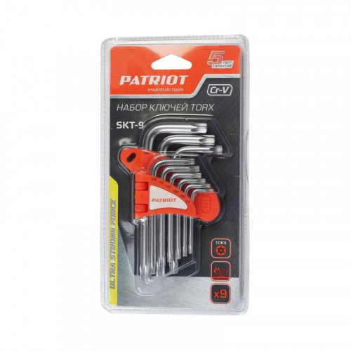 Набор TORX ключей 9шт, Т10-Т50, SKТ-9 Patriot 350002004