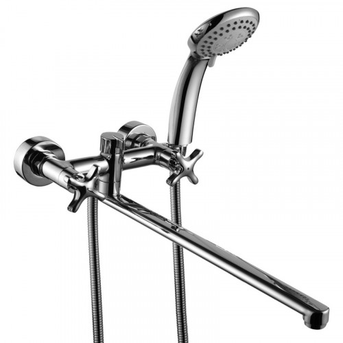 Смеситель для ванной плоский излив 350мм Rossinka RS39-84