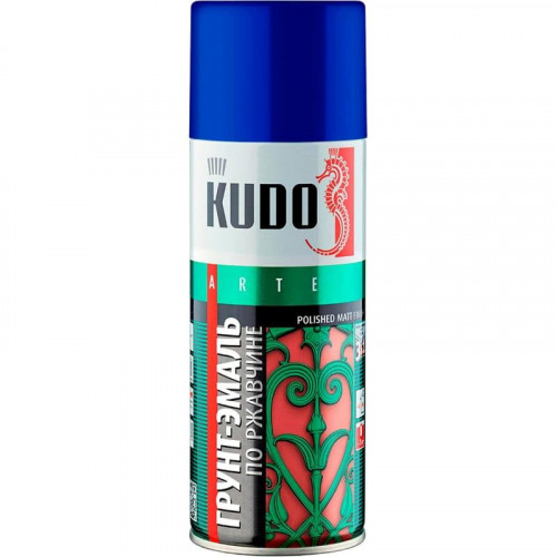 Грунт-эмаль аэрозольная по ржавчине KU-315005 Синяя матовая Kudo 520мл