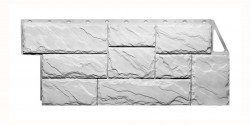 Фасадная панель Камень крупный 452х1080мм (0,408м2), Мелованный белый FineBer