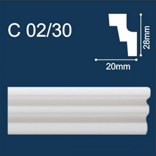 Плинтус потолочный полистирол С02/30 2000мм Solid