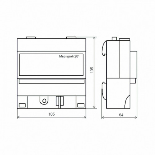 Счетчик однотарифный Меркурий 201.5, 1ф, 5-60А, класс точности 1.0, Инкотекс