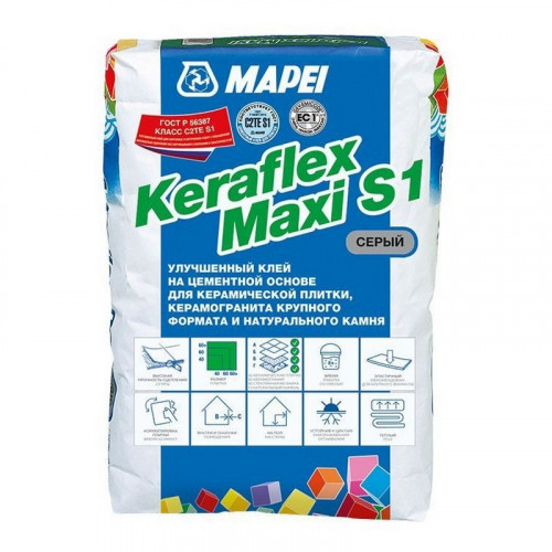 Клей для плитки Mapei Keraflex Maxi серый C2TE S1, 25кг