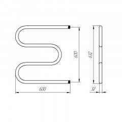 Полотенцесушитель М-образный 1" 600х600х1,5 мм Alliance ГН000093