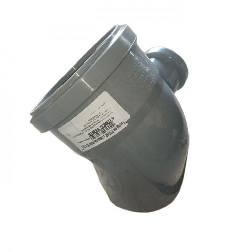 Отвод канализационный 110мм, 45 градусов с левым выходом 50мм