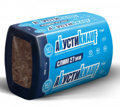 Утеплитель АкустиКНАУФ СЛИМ AS037 (27х600х920 мм) 20шт, 11м2 (0,298м3) Knauf Insulation