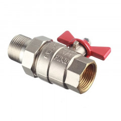 Кран шаровой 3/4 дюйма, бабочка, американка, внутренняя/наружная резьба Valtec VT.227.N.05