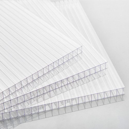 Сотовый поликарбонат 6мм Прозрачный 2,1х6м пленка с 1 стороны Teppol 0,72 кг/м2