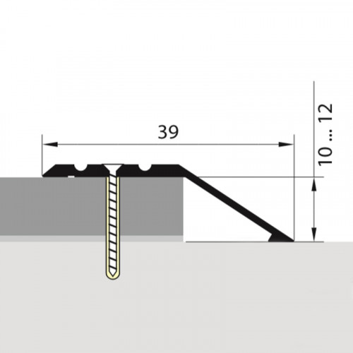 Кант 39х900мм Венге алюминиевый Русский профиль