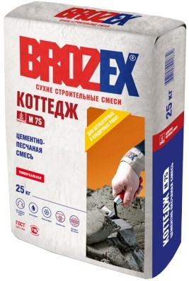 Цементно-песчаная смесь Brozex М-75 Коттедж, 25 кг