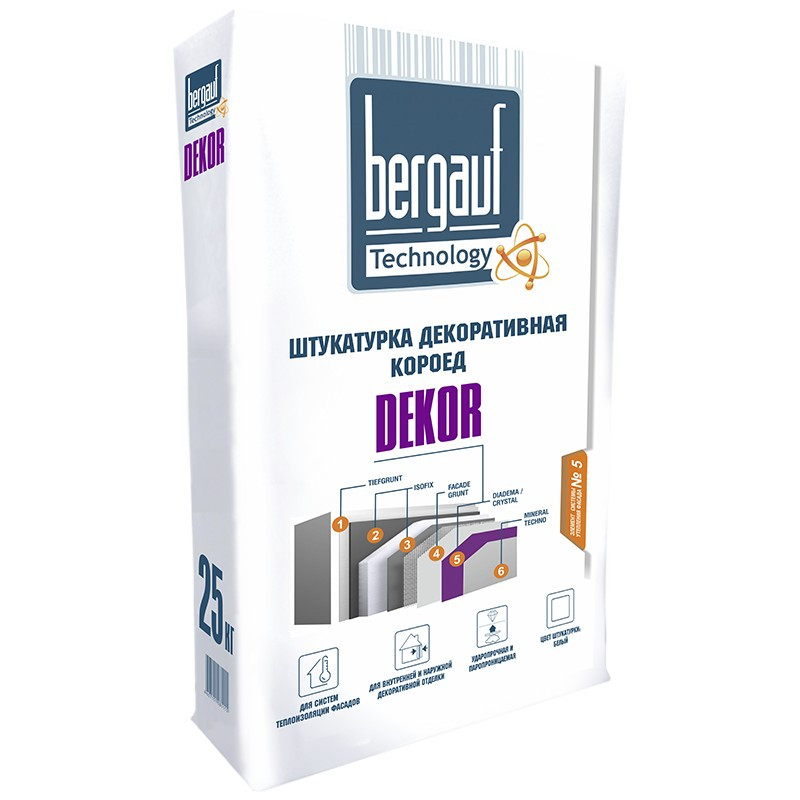 Bergauf Dekor 25 кг Штукатурка декоративная короед