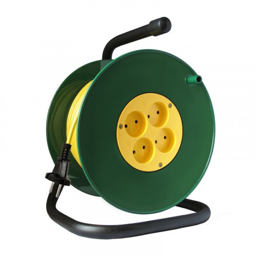 Удлинитель силовой на катушке, 4 розетки, ПВС 2х1,5мм2, 3,5кВт, 50 метров Союз