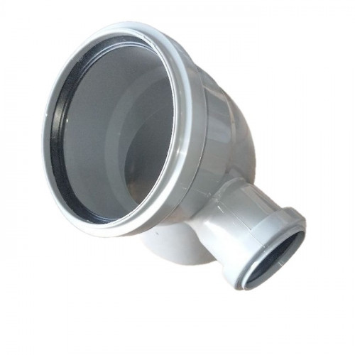 Отвод канализационный 110мм, 45 градусов с правым выходом 50мм