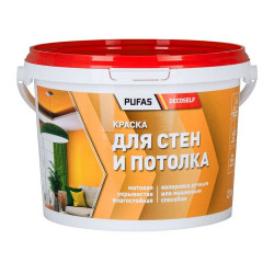 Краска для стен и потолков Pufas Decoself морозостойкая, 2,7 кг