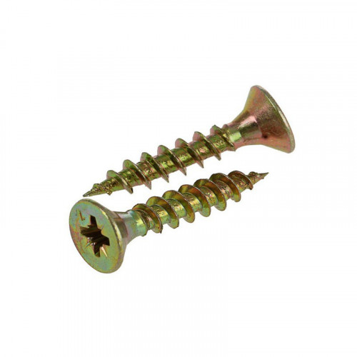 Саморез (шуруп) 3,0*40мм универсальный желтый с потайной головкой, 100 шт