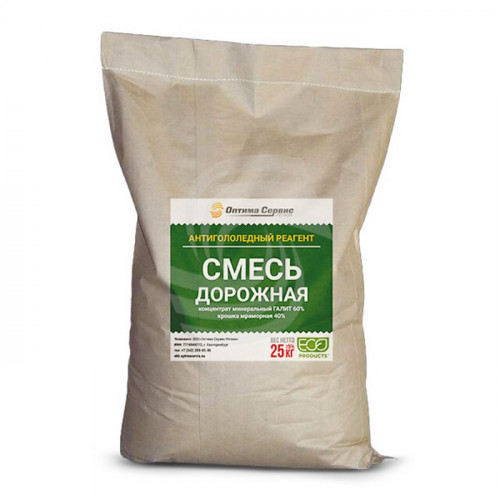 Реагент противогололедный Оптима Дорожная -15С, 25кг