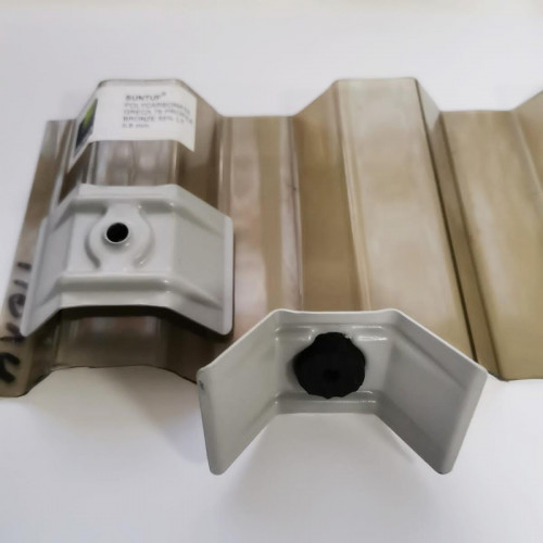 Скоба для поликарбоната Polygal Greca трапеция металлическая 18шт.