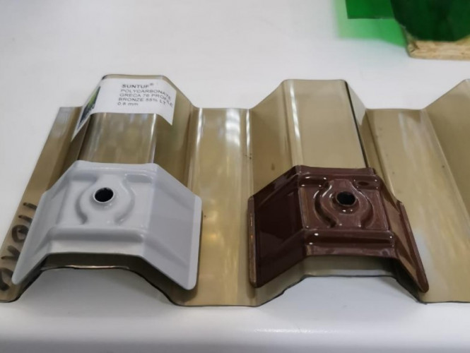 Скоба для поликарбоната Polygal Greca трапеция металлическая 18шт.