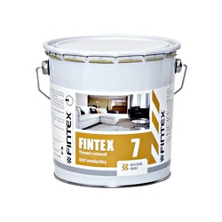 Краска Fintex 7, для стен и потолков, моющаяся, шелковисто матовая, База А, 0,9л