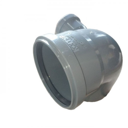 Отвод канализационный 110мм, 90 градусов с левым выходом 50мм Контур