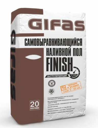 Наливной пол GIFAS Finish самовыравнивающийся 20 кг