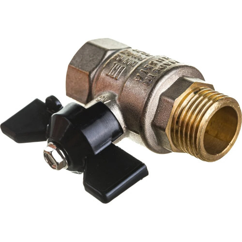 Кран шаровой 1/2 дюйма, рукоятка бабочка, резьба внутренняя/наружная LD Pride 47.203.15