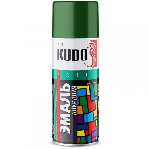 Эмаль аэрозольная алкидная RAL6016 темно зеленая KU-1007 KUDO 520мл