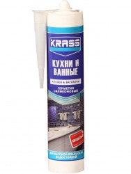 Герметик силиконовый для Кухни и Ванной бесцветный картридж KRASS (300 мл)
