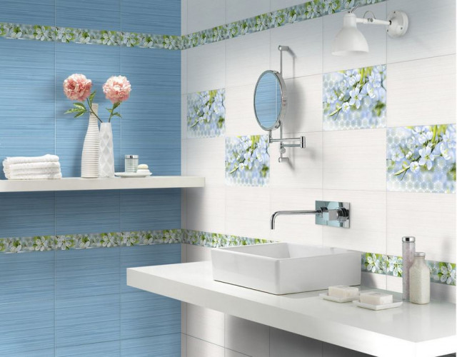 Плитка настенная 200х300х7мм Азалия белая верх Люкс Axima, 24шт/1,44м2/уп