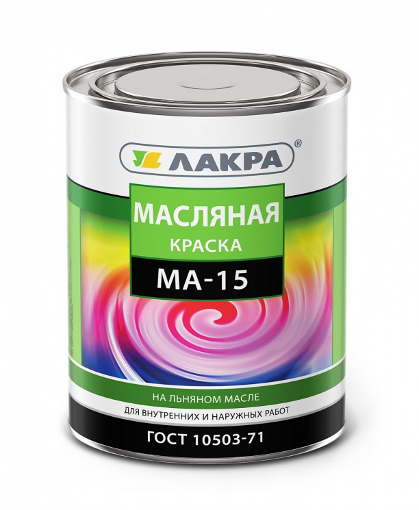 Краска МА-15 масляная для дерева и металла, Красная Лакра 0,9кг