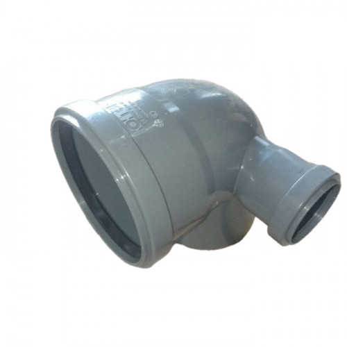 Отвод канализационный 110мм, 90 градусов с правым выходом 50мм Контур