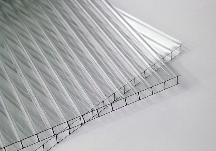 Сотовый поликарбонат 6мм Прозрачный 2,1х6м Киви Полигаль, 0,81кг/м2