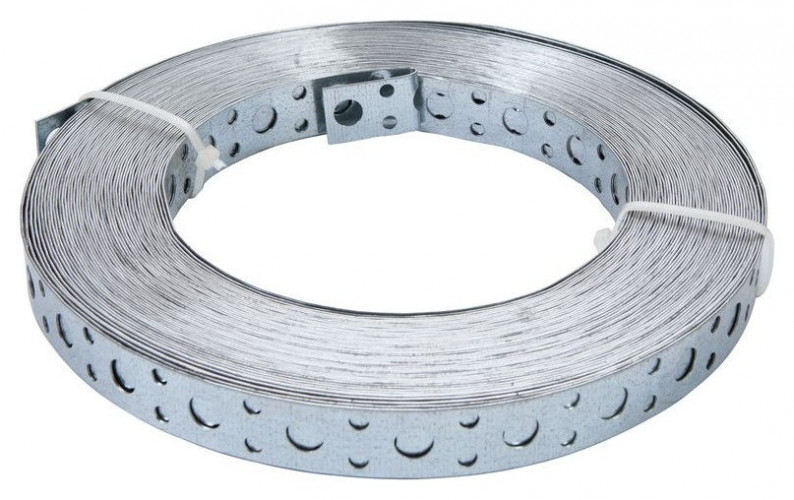 Лента монтажная перфорированная оцинкованная 20*0,55мм (25м) прямая