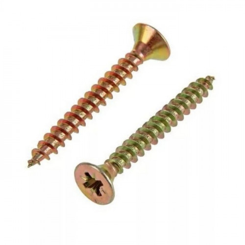 Саморез (шуруп) 5*30мм универсальный желтый с потайной головкой, 1шт