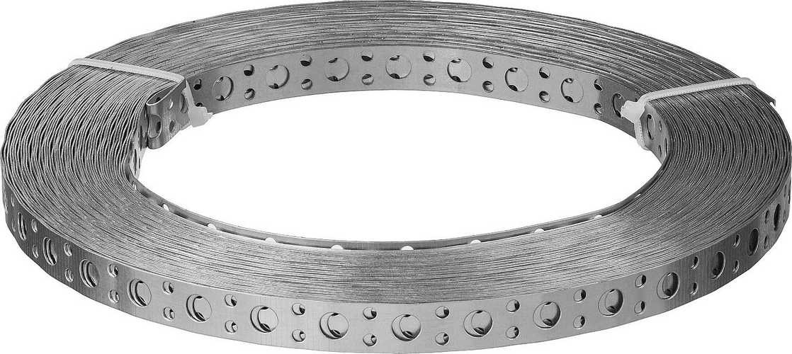 Лента монтажная перфорированная оцинкованная 12*0,5мм (25м) прямая