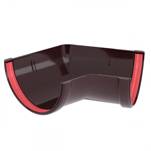 Угол желоба ПВХ 135гр. шоколад Grand Line Standart D120/90