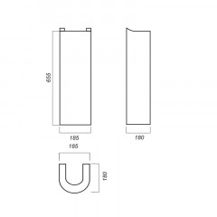 Пьедестал Best напольный 185х180х655мм, белый SANITA LUXE