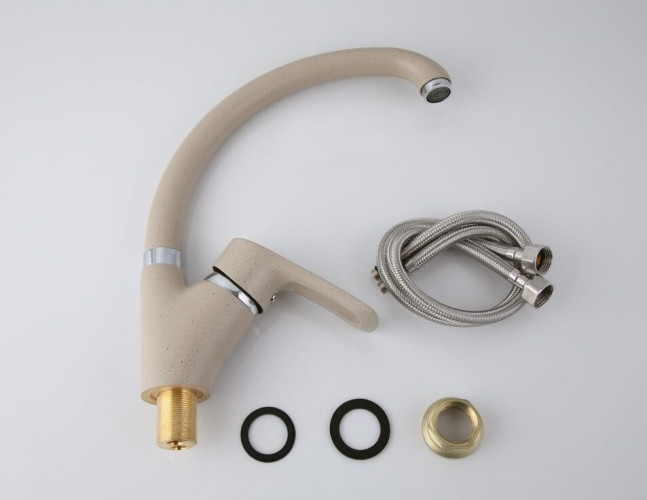 Смеситель для кухни одноручный средний излив гайка латунь Frap F4166-9