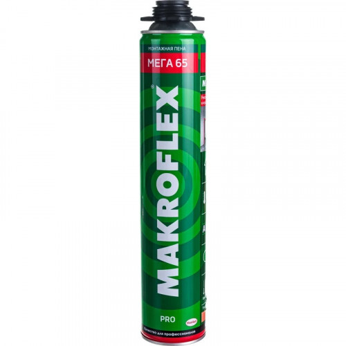 Пена монтажная профессиональная Makroflex Mega 65 PRO летняя, 850 мл