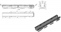 Лоток водоотводный пластик Basic DN100 1000x160x155 мм, 8000-М Standartpark
