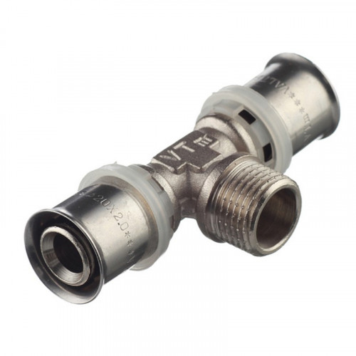 Тройник пресс 20х3/4"х20 наружная резьба Valtec VTm.233.N.200520