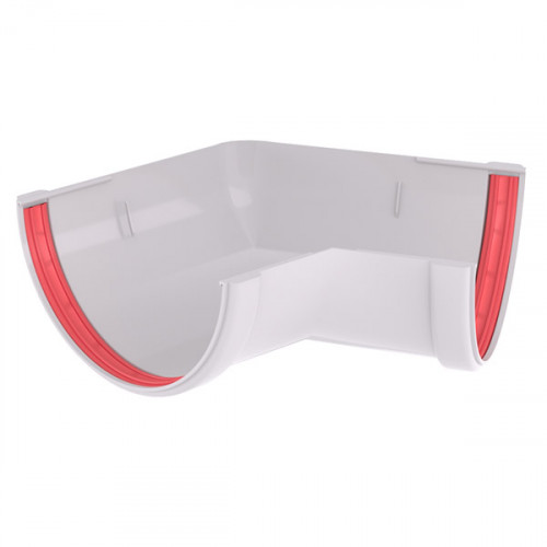 Угол желоба ПВХ 135гр. Белый Grand Line Standart D120/90