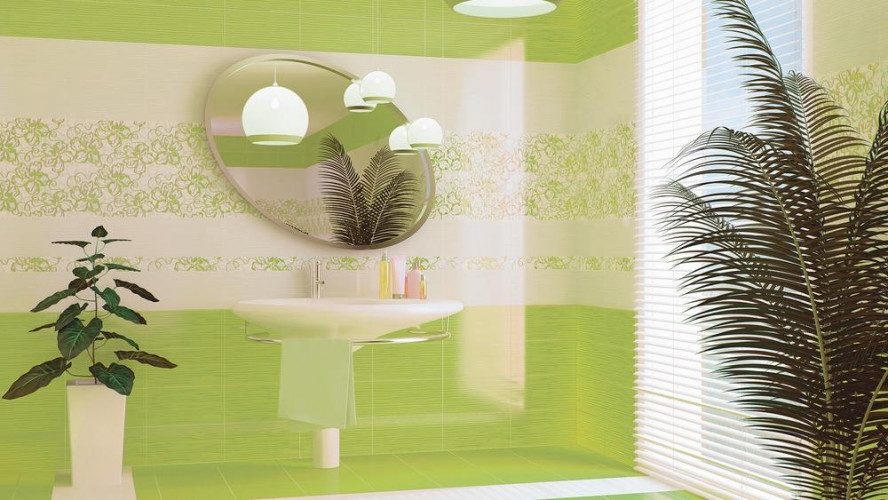Плитка настенная 200х300х7мм Азалия салатная низ Люкс Axima, 24шт/1,44м2/уп