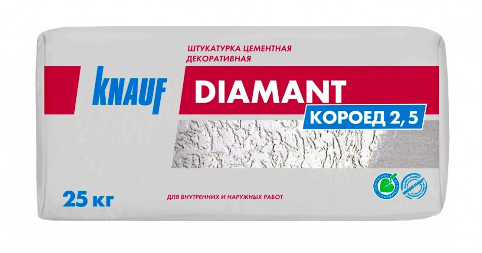 Штукатурка декоративная ДИАМАНТ Короед 2,5мм, 25кг KNAUF